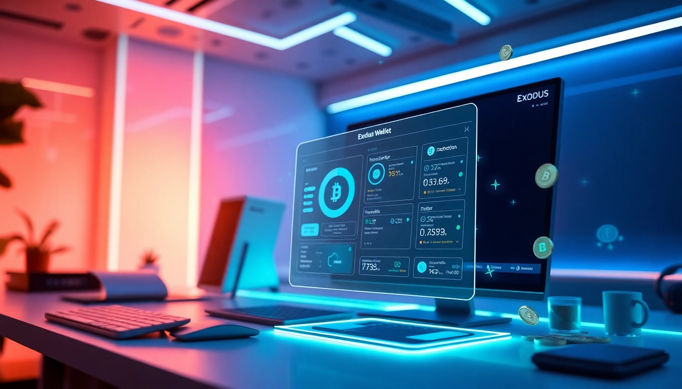 Manage cryptocurrencies effortlessly with the Exodus wallet interface showcasing innovations.