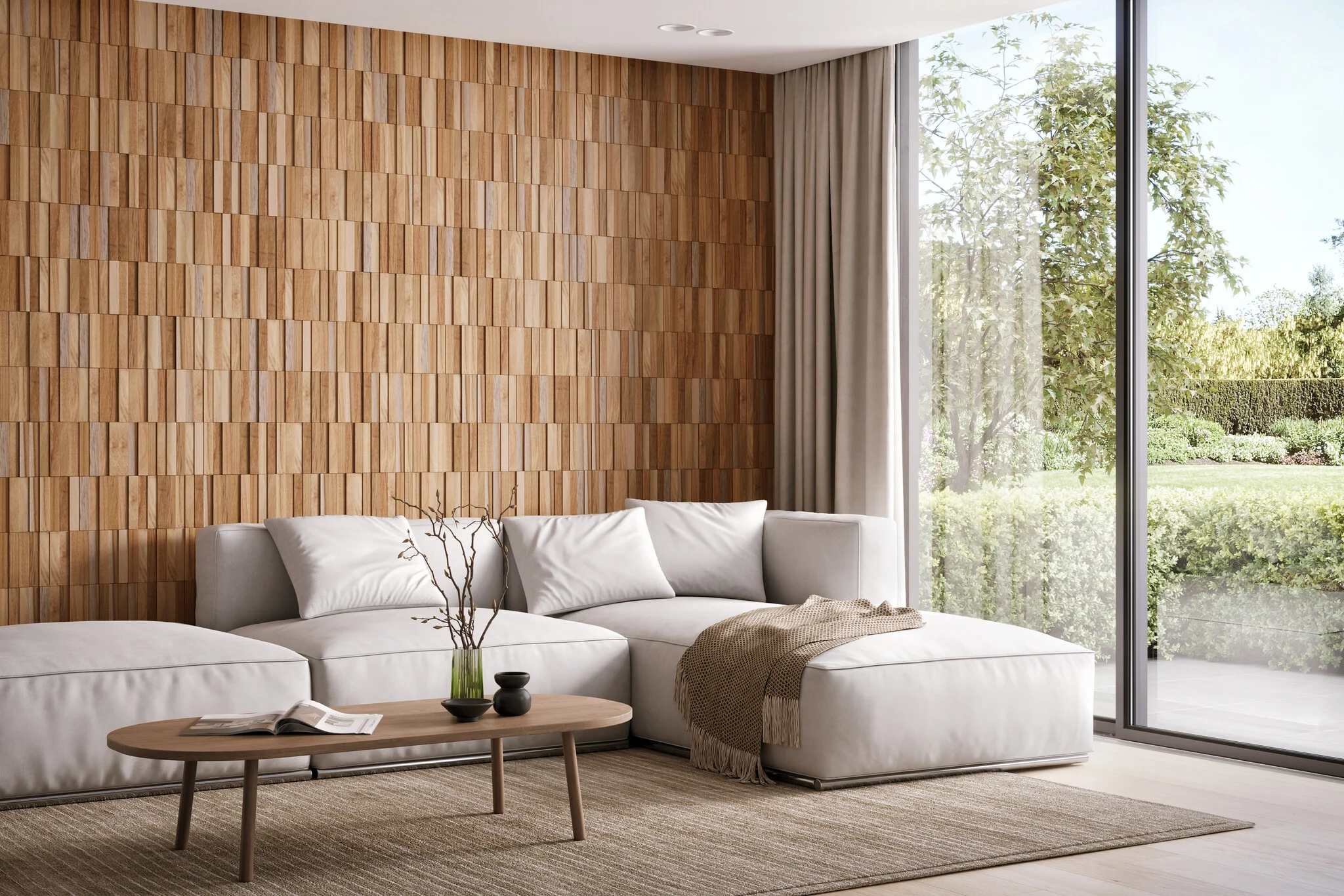 black slat wall