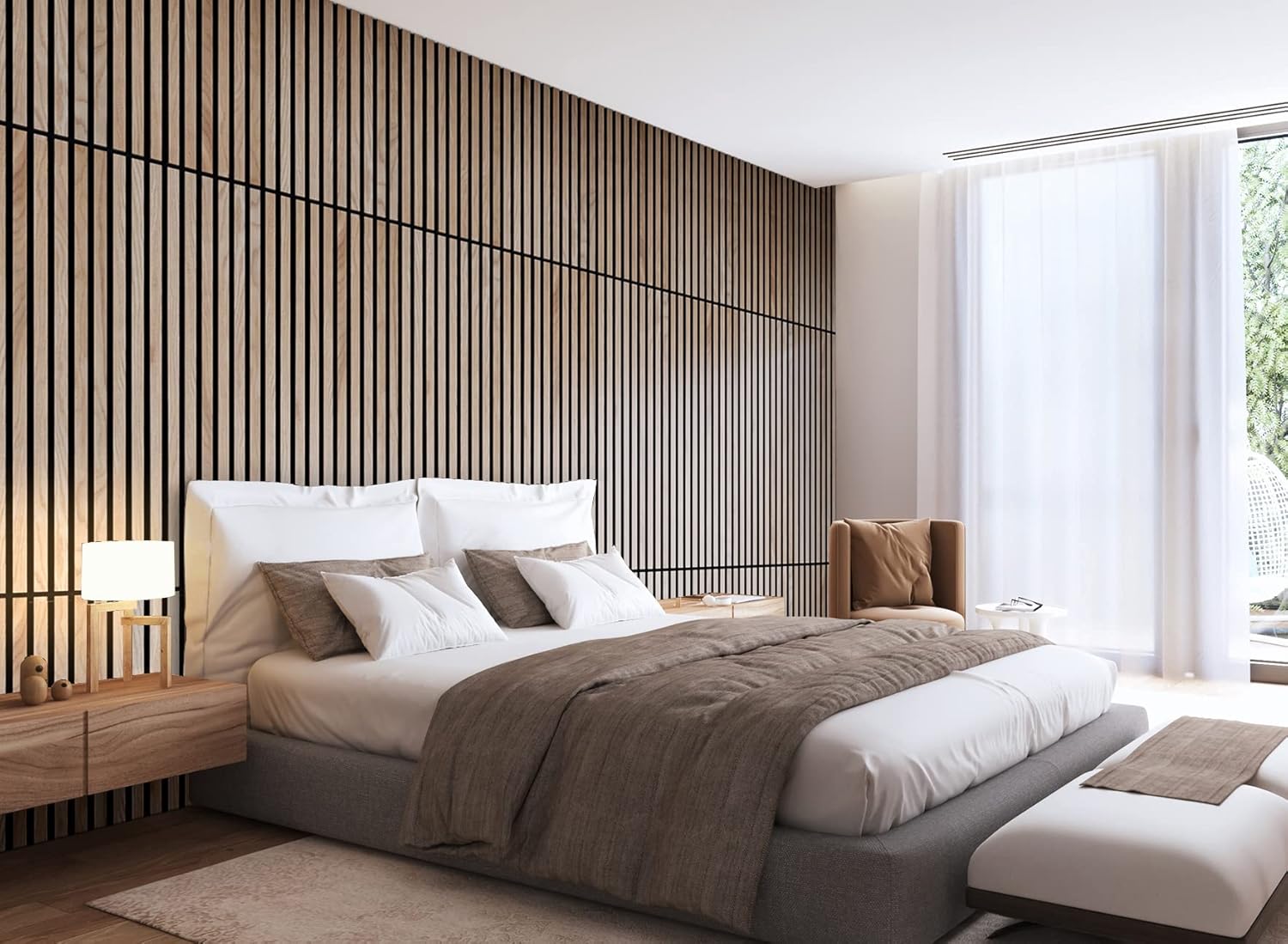 Acoustic slat wood wall panels